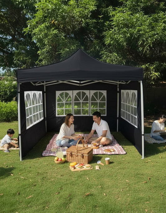 13x13 black popup canopy with walls