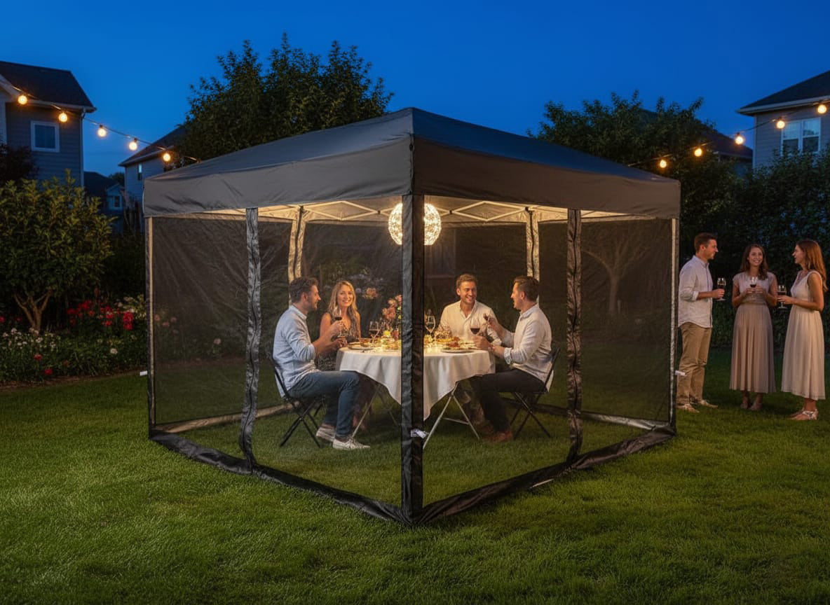 10×10 ft Mesh walls for Pop-Up Canopy Tent Full Mesh Sidewalls – Portable Outdoor Shelter with Zipper Door