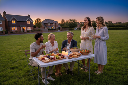 4ft Fold-in-Half Portable Utility Table - White