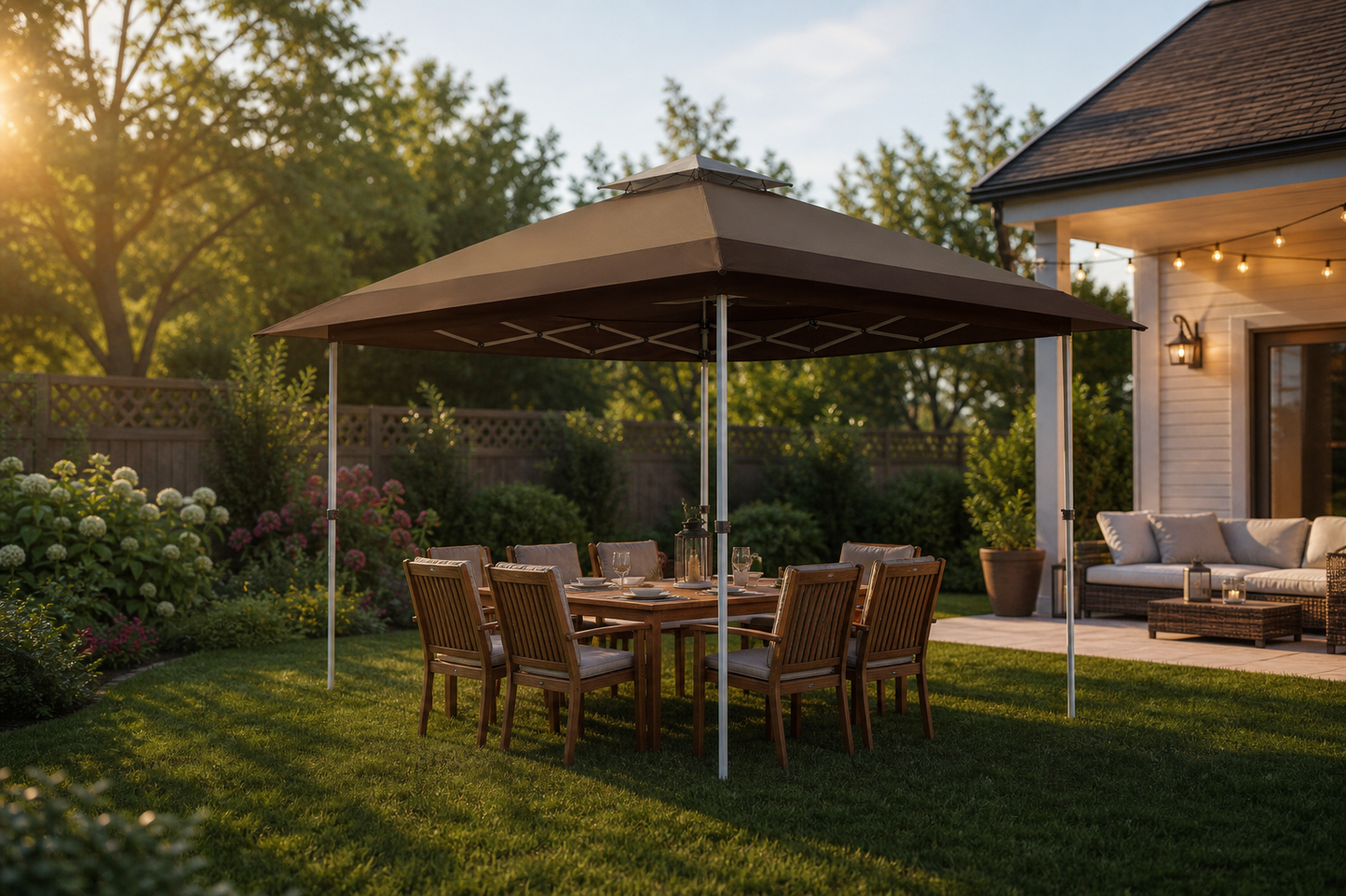 Outdoor Portable 10x10 ft Canopy Tent with Vented Top & Carry Bag