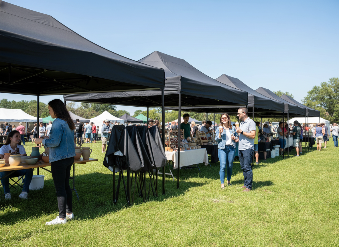10X15 Feet Canopy Black With Streel/Aluminum Frame