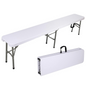 8 ft Plastic Folding Bench – White