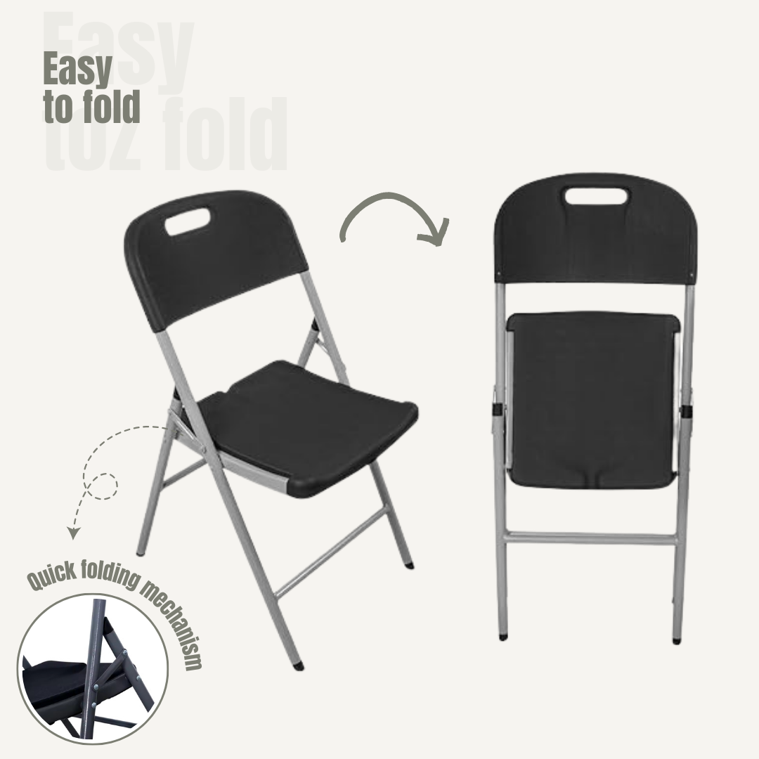 Commercial Grade Folding Chair – Black