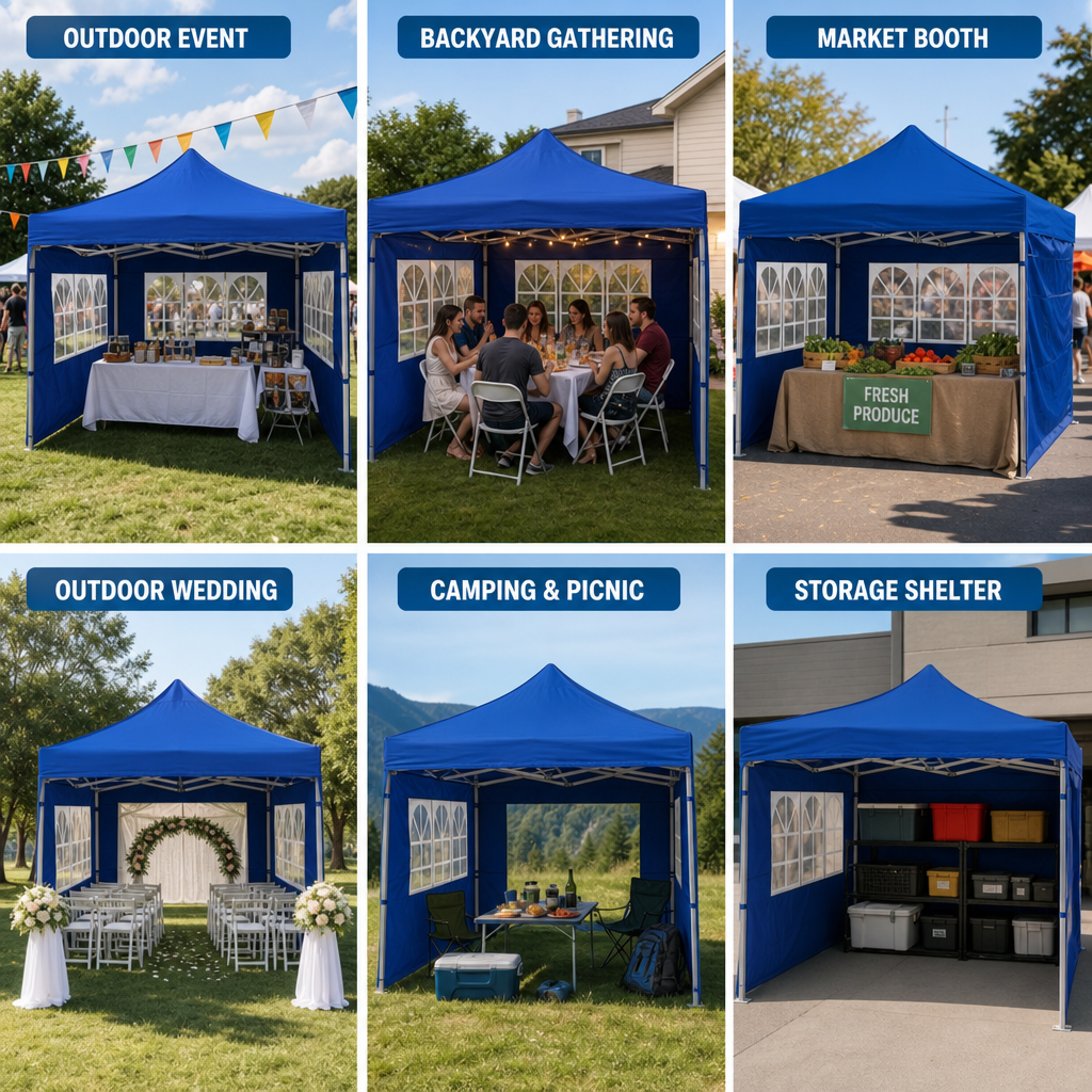 10 x 10 Canopy with Window Walls - Multicolor