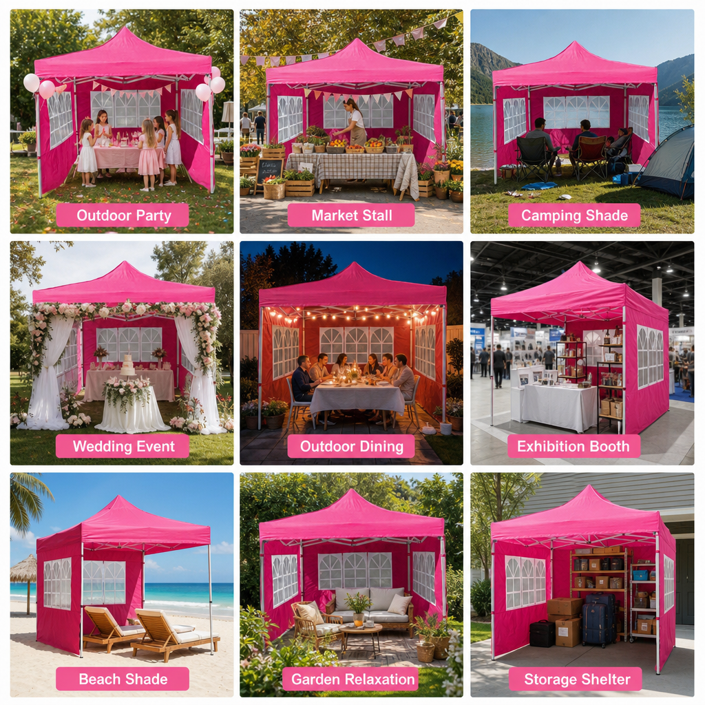 10 x 10 Canopy with Window Walls - Multicolor