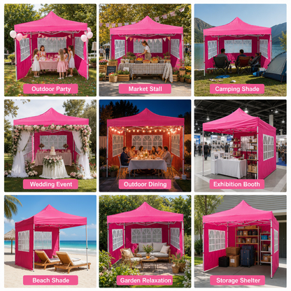 10 x 10 Canopy with Window Walls - Multicolor