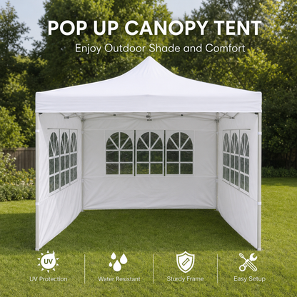 10 x 10 Canopy with Window Walls - Multicolor