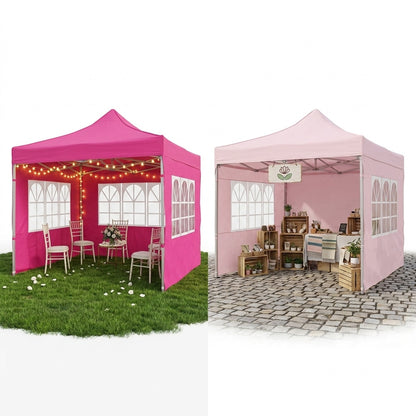 10 x 10 Canopy with Window Walls - Multicolor
