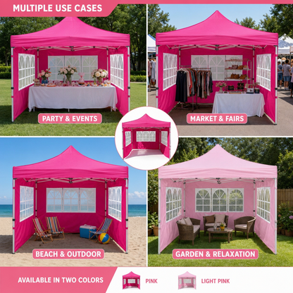 10 x 10 Canopy with Window Walls - Multicolor
