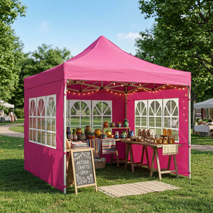 10 x 10 Canopy with Window Walls - Multicolor