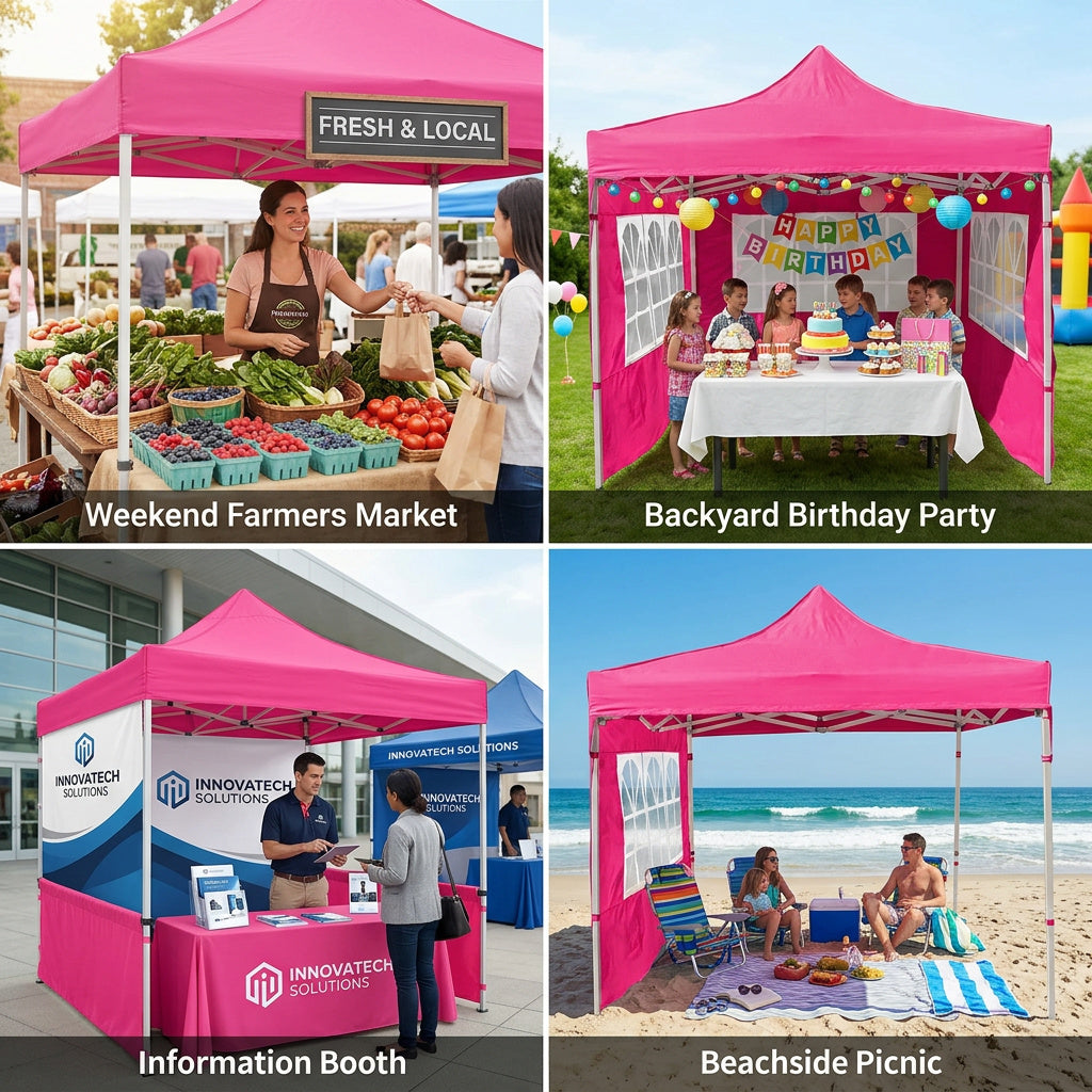 10 x 10 Canopy with Window Walls - Multicolor