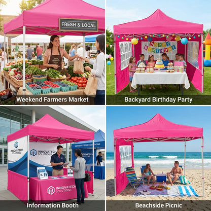 10 x 10 Canopy with Window Walls - Multicolor