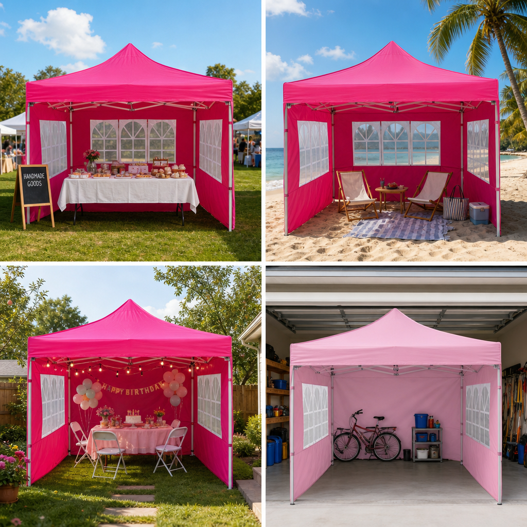 10 x 10 Canopy with Window Walls - Multicolor