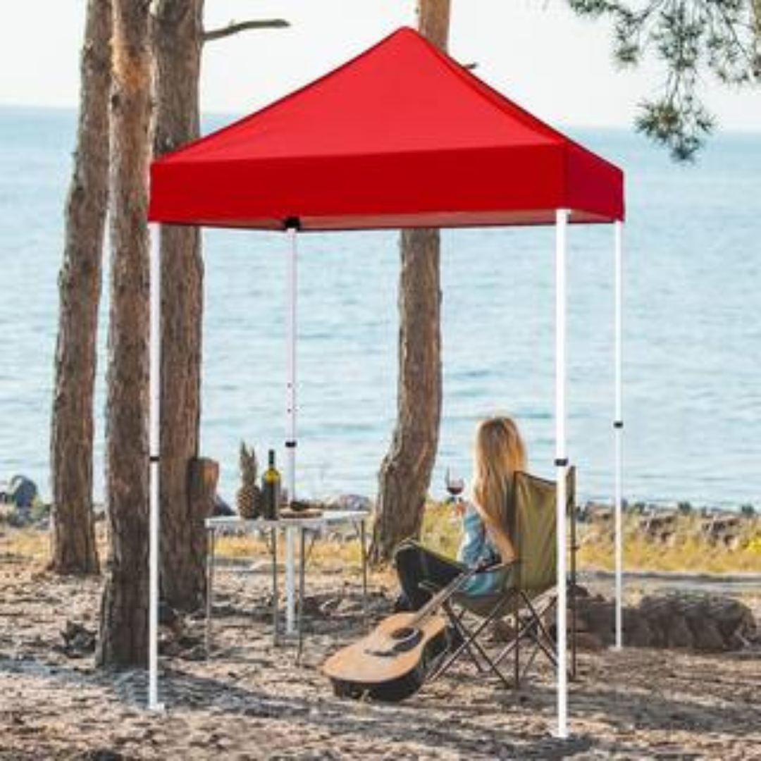 5’x5′ Pop-Up Canopy Tent with White Frame