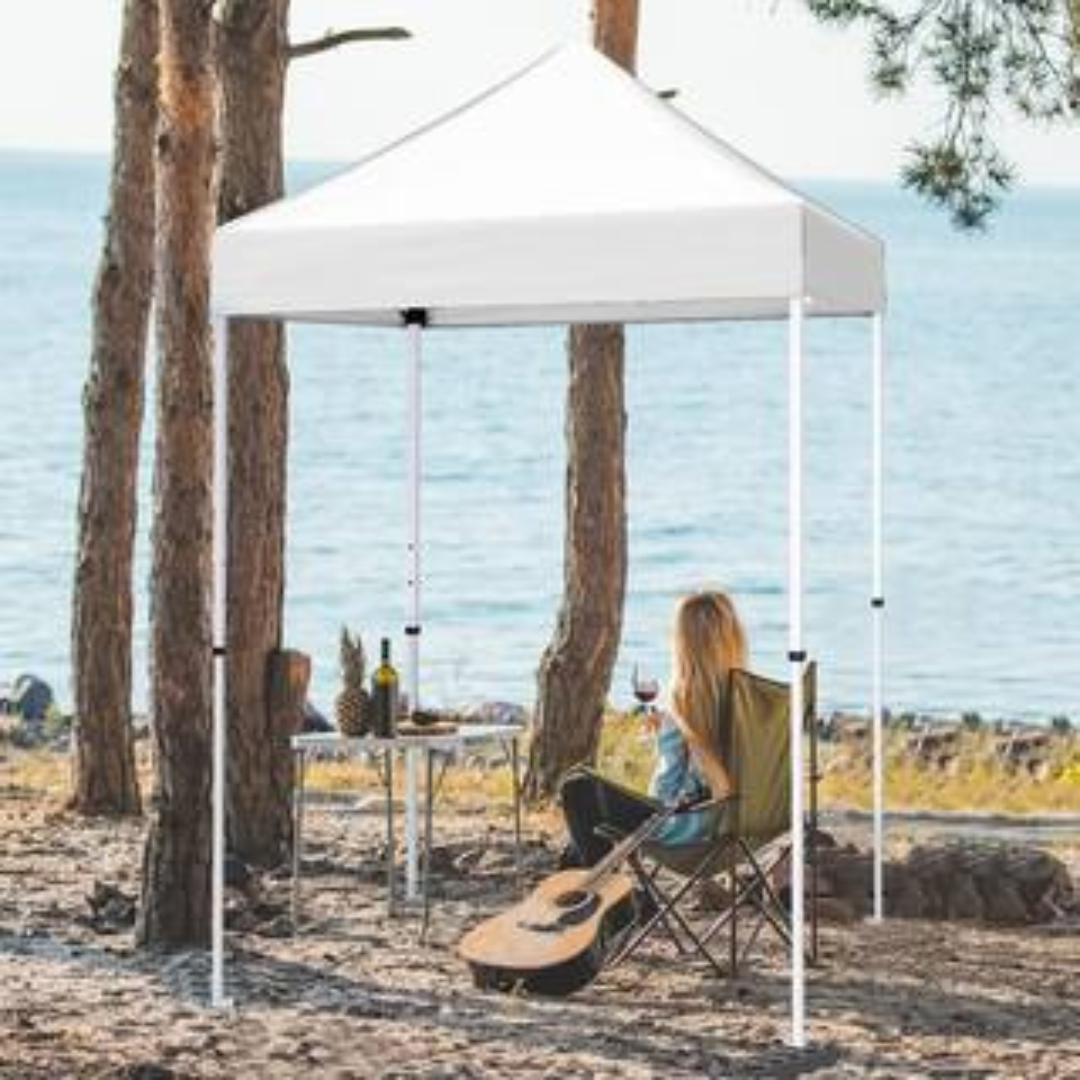 5’x5′ Pop-Up Canopy Tent with White Frame