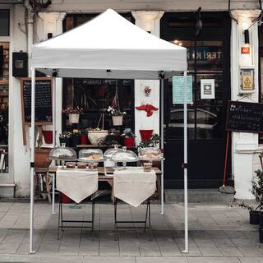 5’x5′ Pop-Up Canopy Tent with White Frame