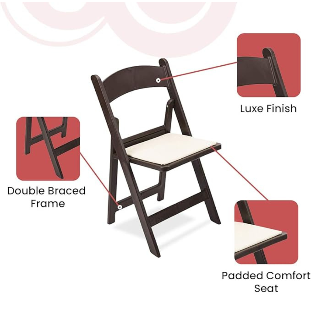 Hercules Series Resin Folding Chair – Chocolate