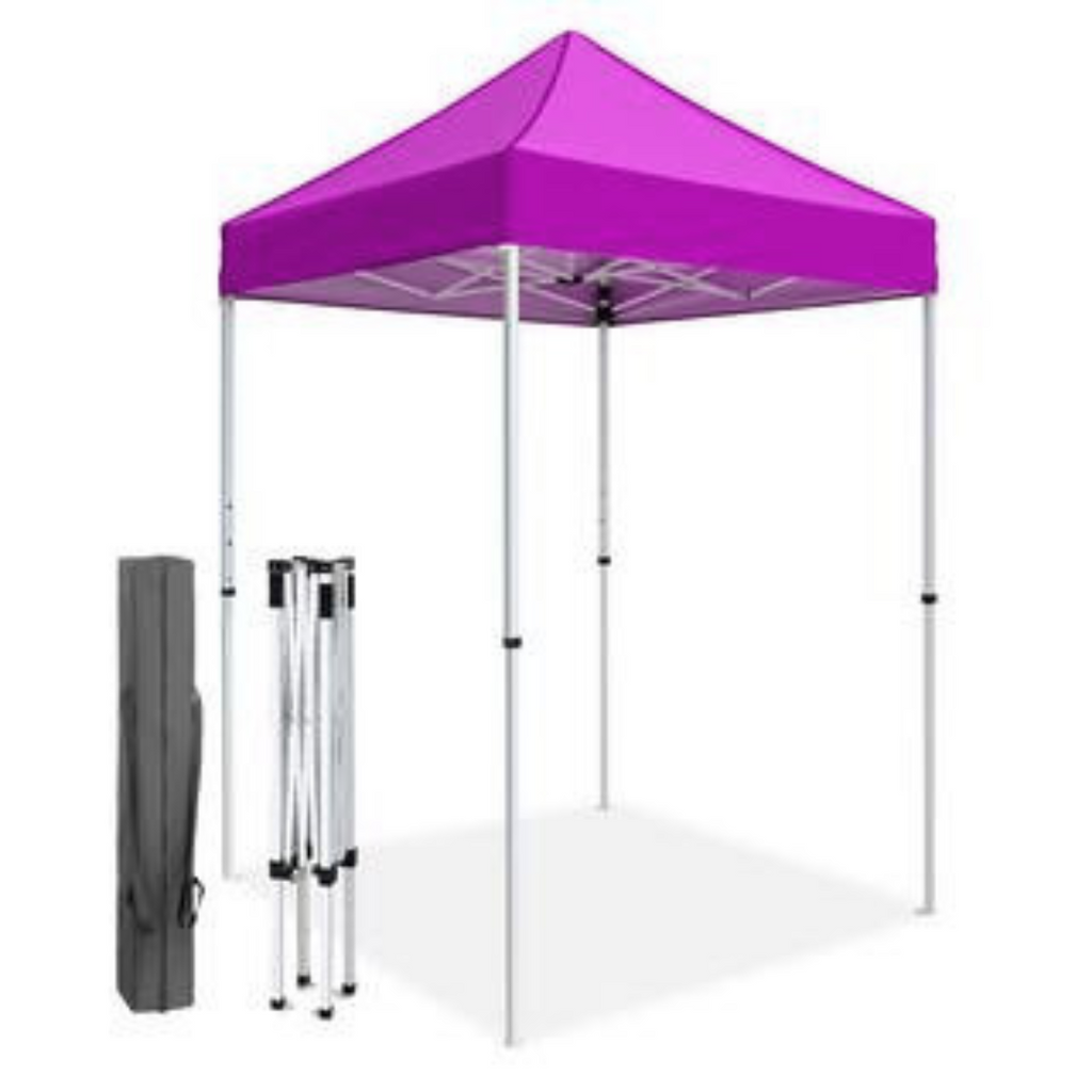 5’x5′ Pop-Up Canopy Tent with White Frame