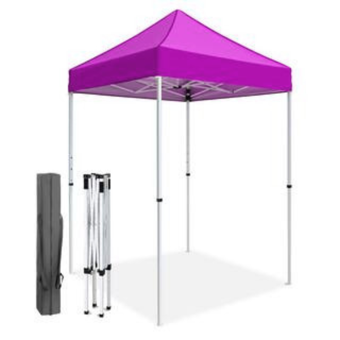 5’x5′ Pop-Up Canopy Tent with White Frame