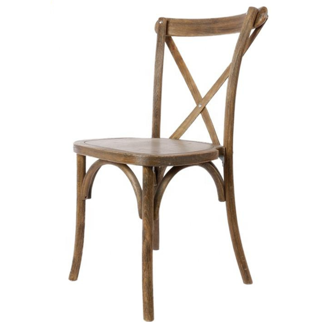 Wood Rustic Cross Back Chair