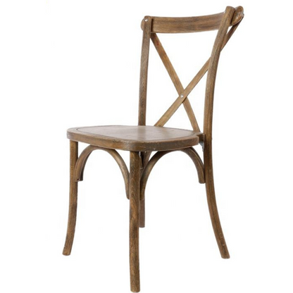 Wood Rustic Cross Back Chair