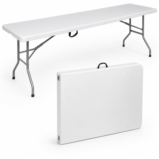 8ft Plastic Folding Table - White