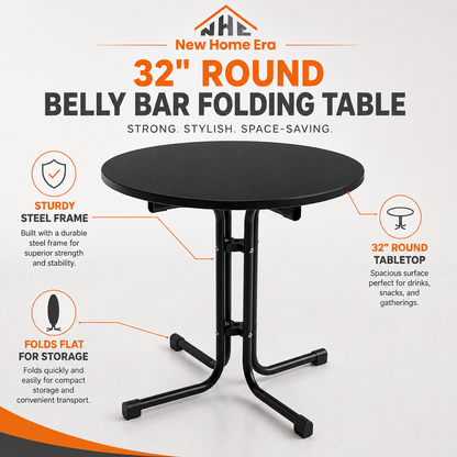 32" Round Folding Belly Bar Table