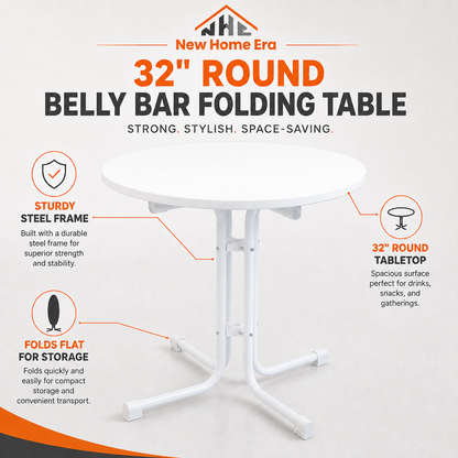 32" Round Folding Belly Bar Table