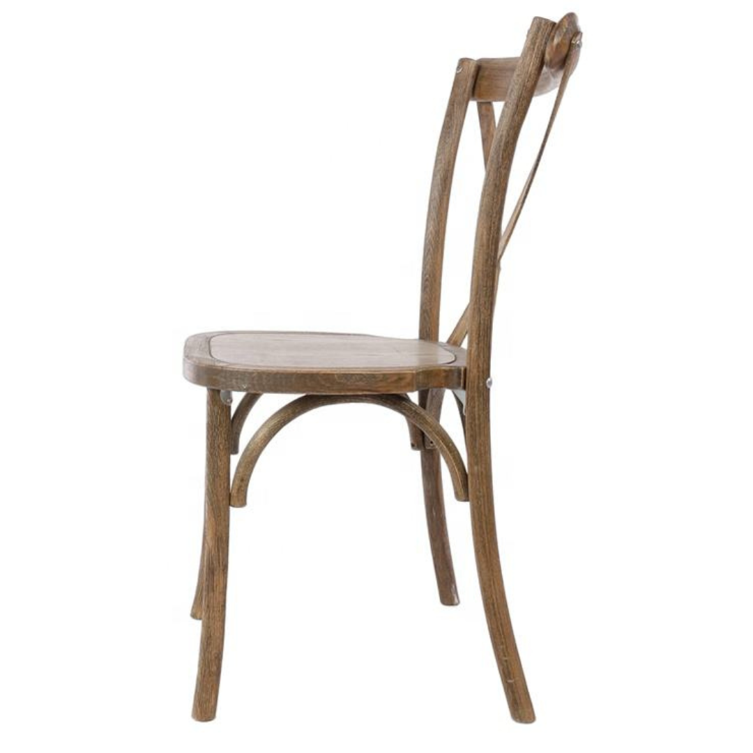 Wood Rustic Cross Back Chair
