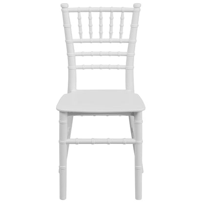 BizChair Child Size White Chiavari Chair – Durable Resin Kids Chair for Weddings, Parties & Everyday Use