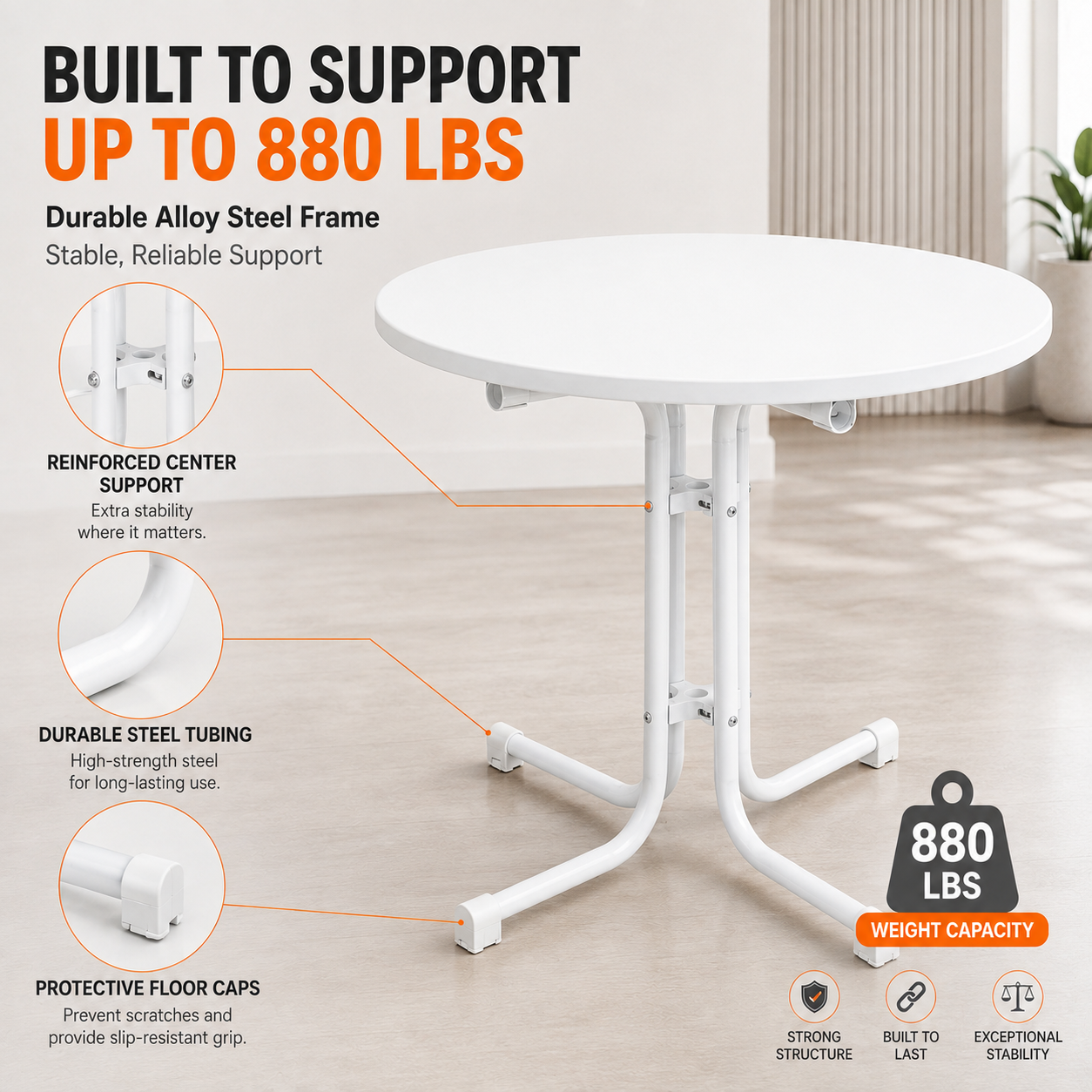 32" Round Folding Belly Bar Table