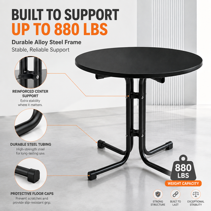32" Round Folding Belly Bar Table