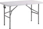 4ft Fold-in-Half Portable Utility Table - White