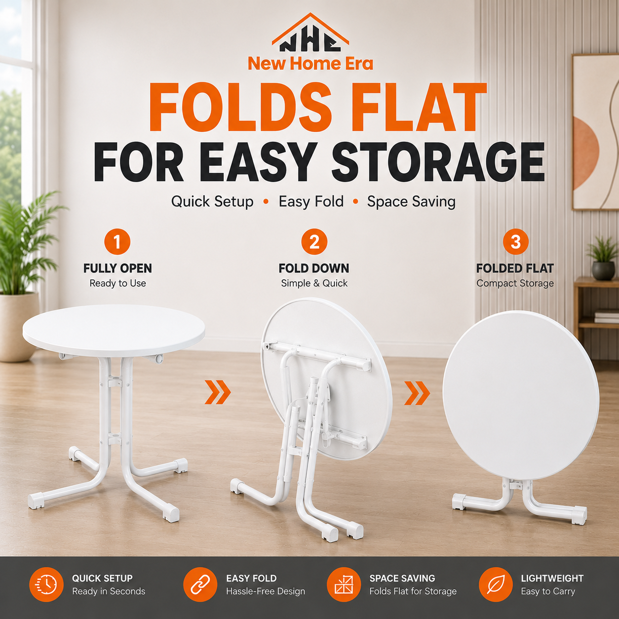 32" Round Folding Belly Bar Table