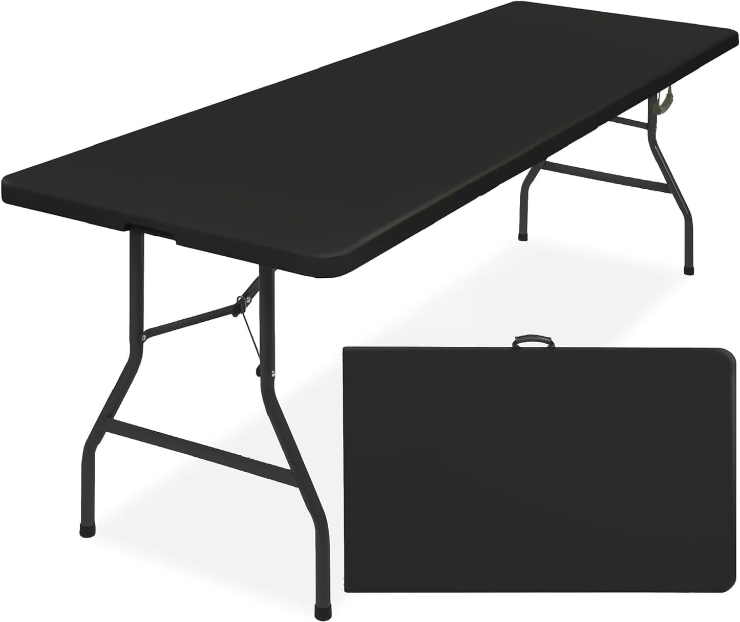 8ft Plastic Folding Table - Black