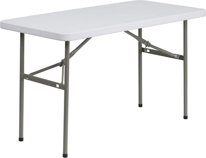 4ft Fold in Half Portable Utility Table - Black
