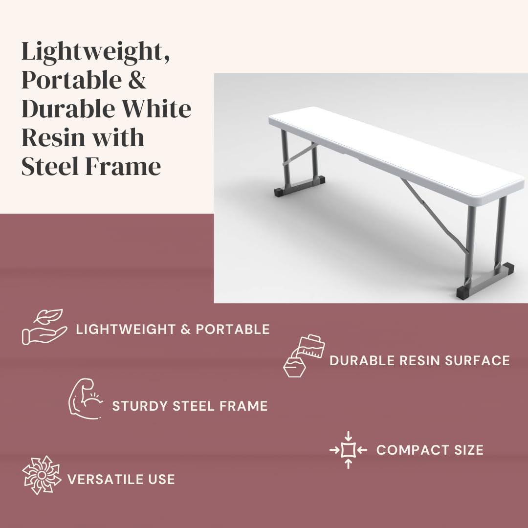 2.75ft Plastic Folding Bench