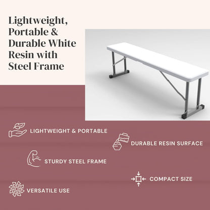 2.75ft Plastic Folding Bench