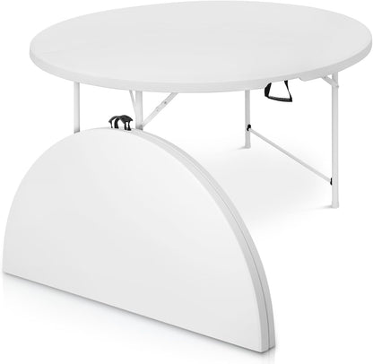 5ft Round Folding Table - White