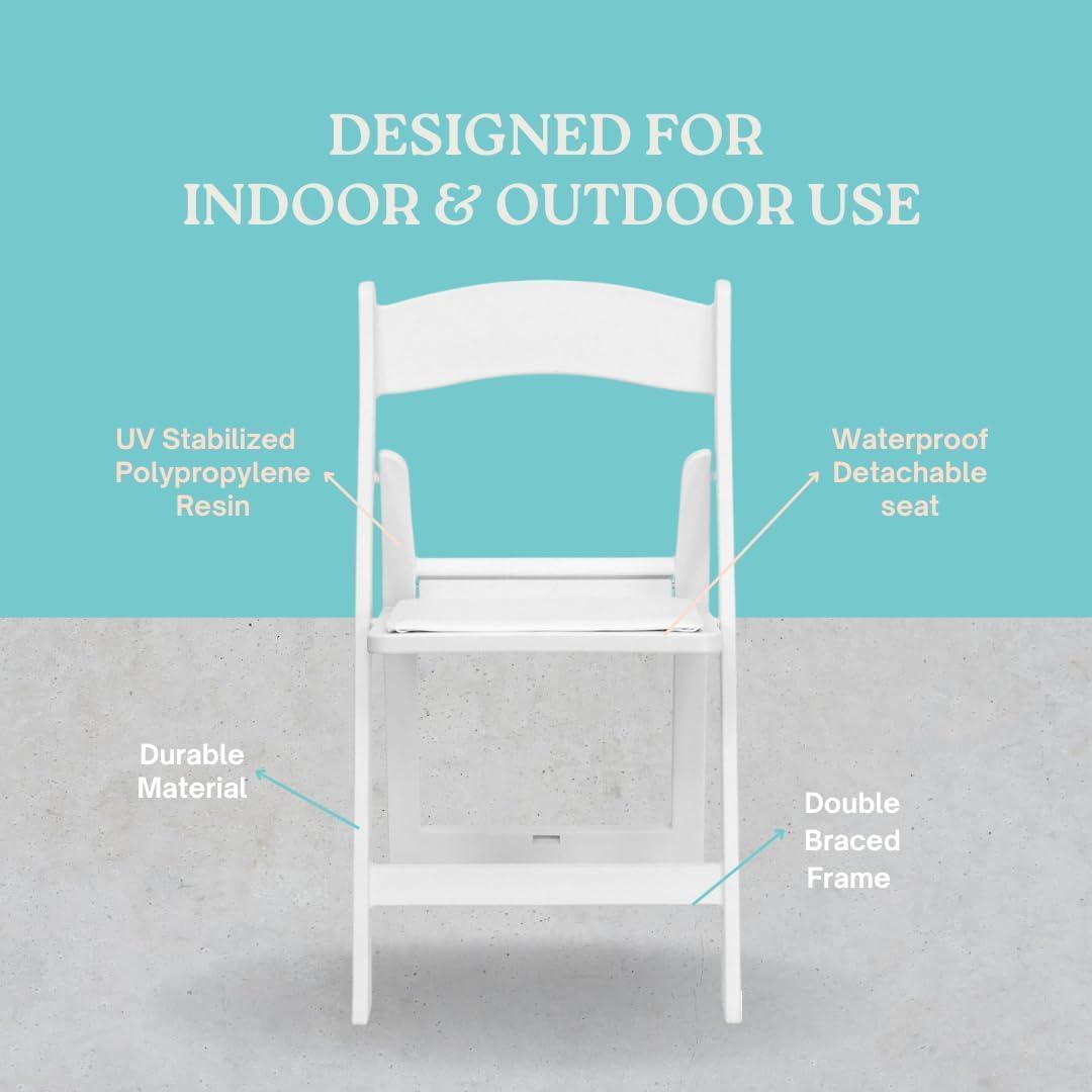 Hercules Series Resin Folding Chair – White