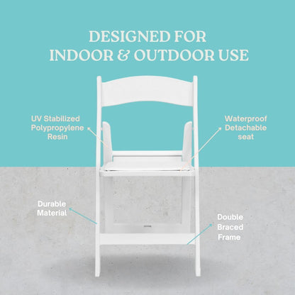 Hercules Series Resin Folding Chair – White