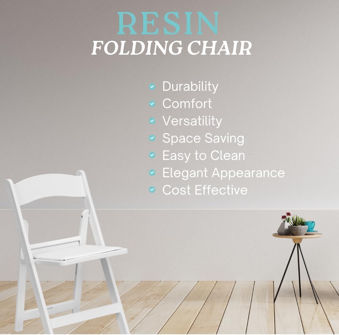 Hercules Series Resin Folding Chair – White