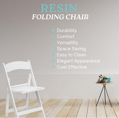 Hercules Series Resin Folding Chair – White