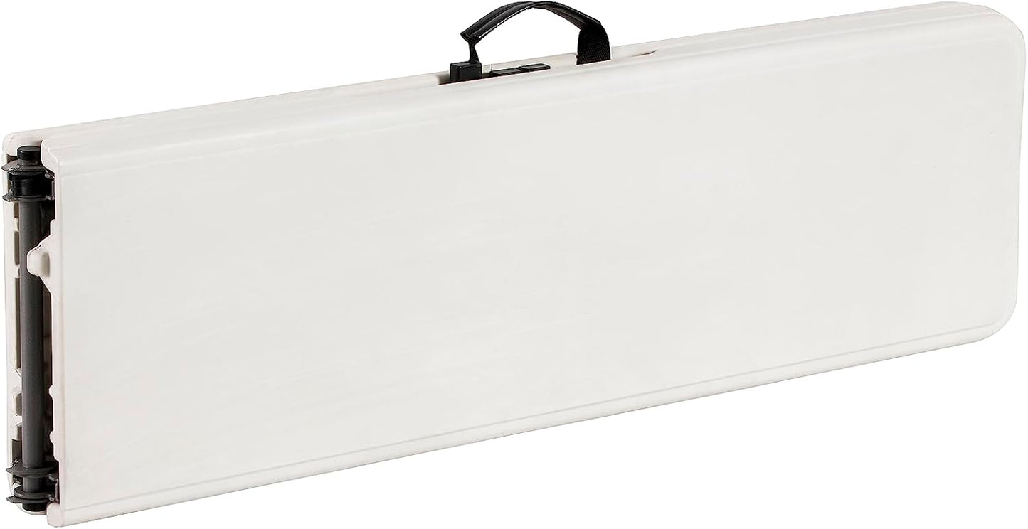 6ft Plastic Folding Bench – White