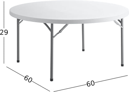 5 Ft Round Non-Folding Table – White