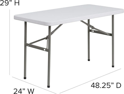 4ft Non Folding Plastic Table - White