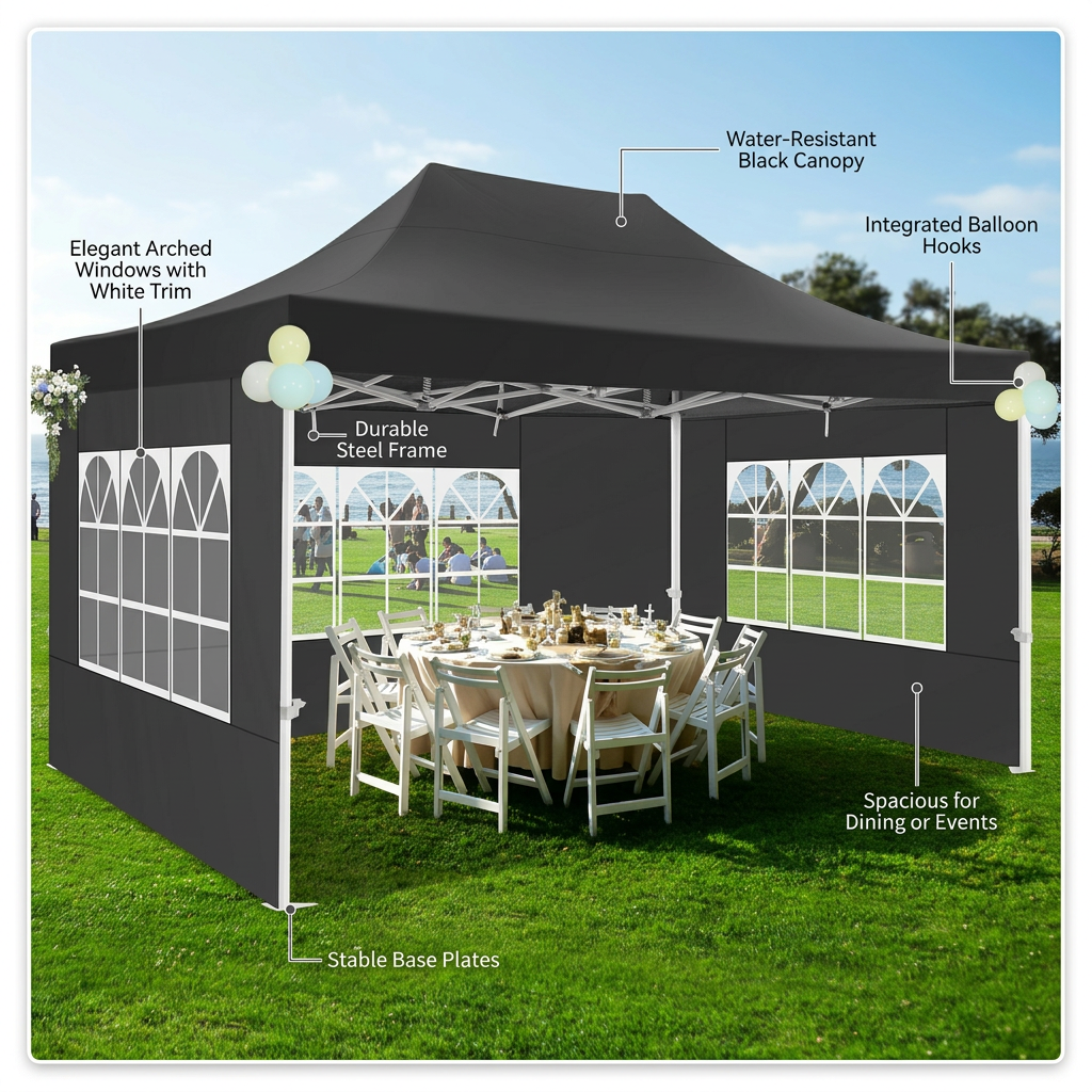 10x15 Pop-Up Canopy with 3 Side Walls