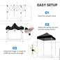 5’x5′ Pop-Up Canopy Tent with White Frame
