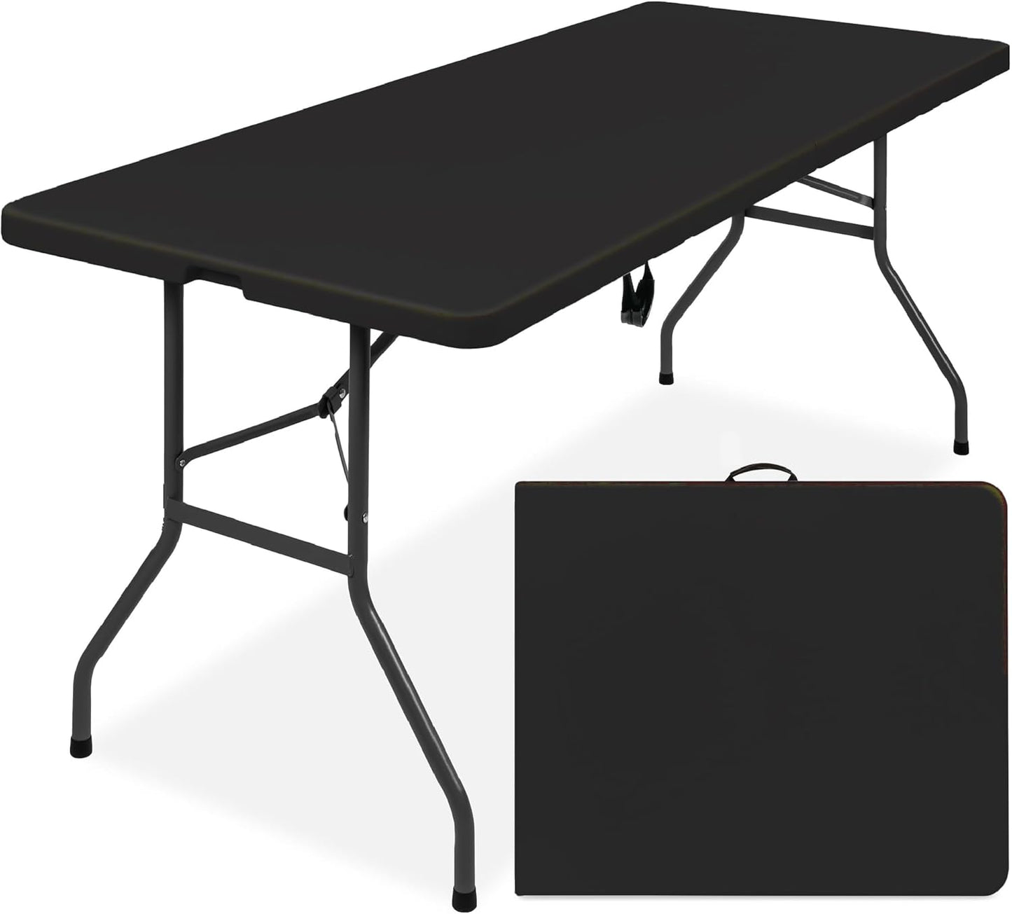 6 ft Black Plastic Folding Table