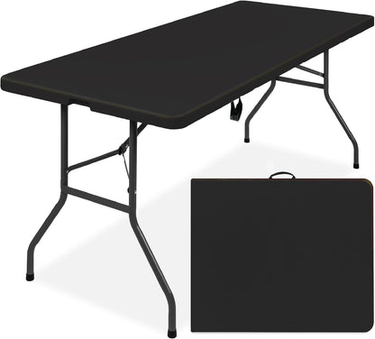 6 ft Black Plastic Folding Table